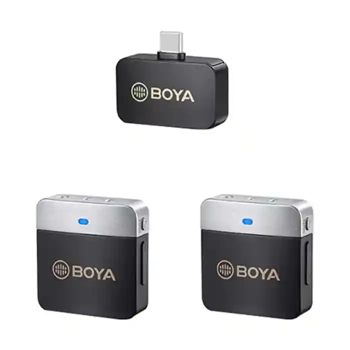 BOYA BY-M1V4 2-Person Wireless Microphone System with USB-C Connector for Mobile Devices (2.4 GHz)